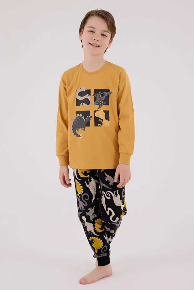 Erkek Çocuk Sarı Pijama Takımı - 1