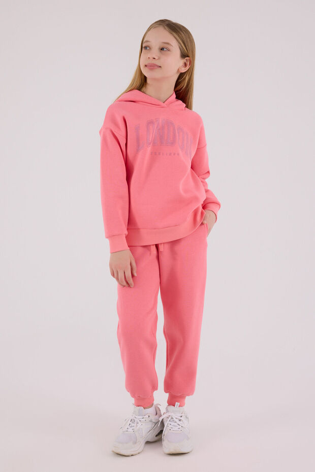 Kız Çocuk Pembe Eşofman Takımı - 1