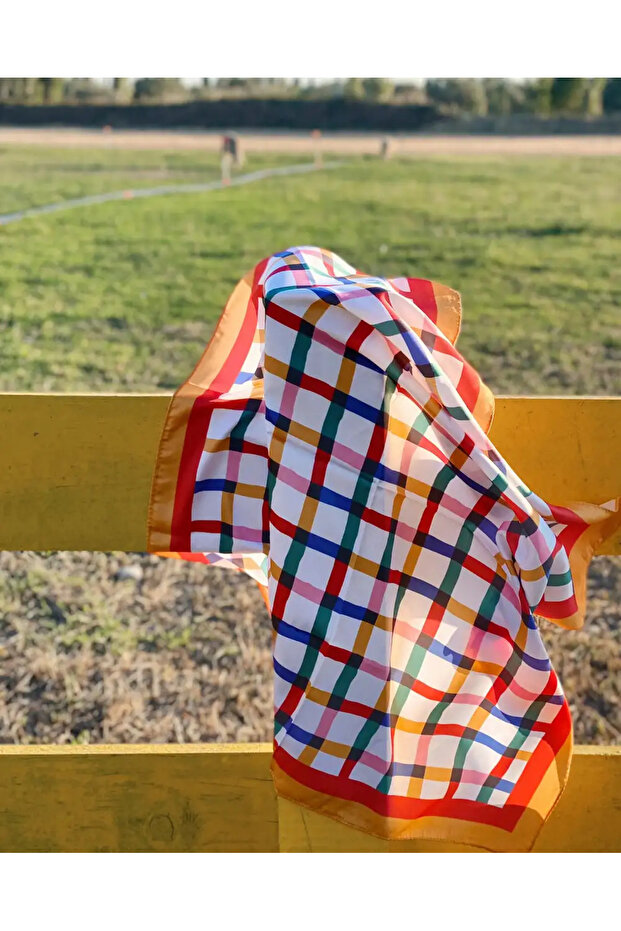 Colorful Striped Satin Scarf