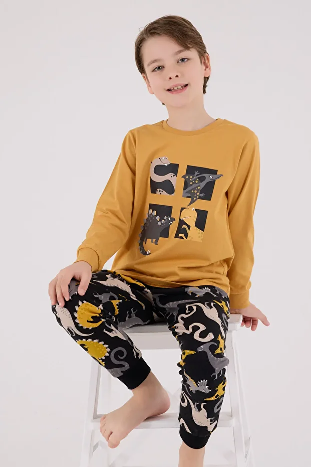 Erkek Çocuk Sarı Pijama Takımı - 3