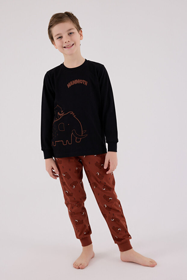 طقم بيجامة أسود للأولاد - 2