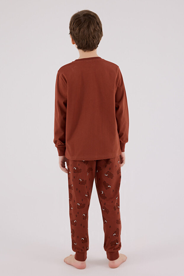 Boy's Orange Pajama Set - 5