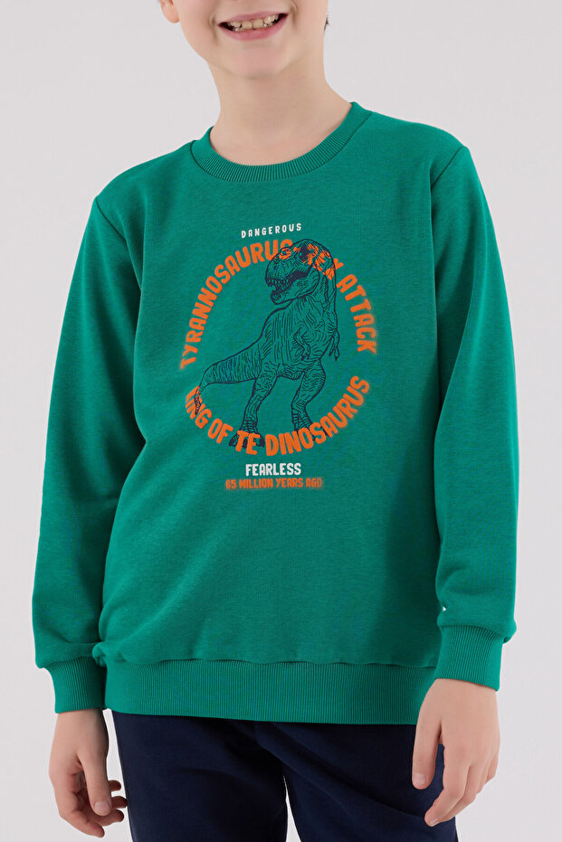 طقم رياضي للأولاد باللون الأخضر - 4