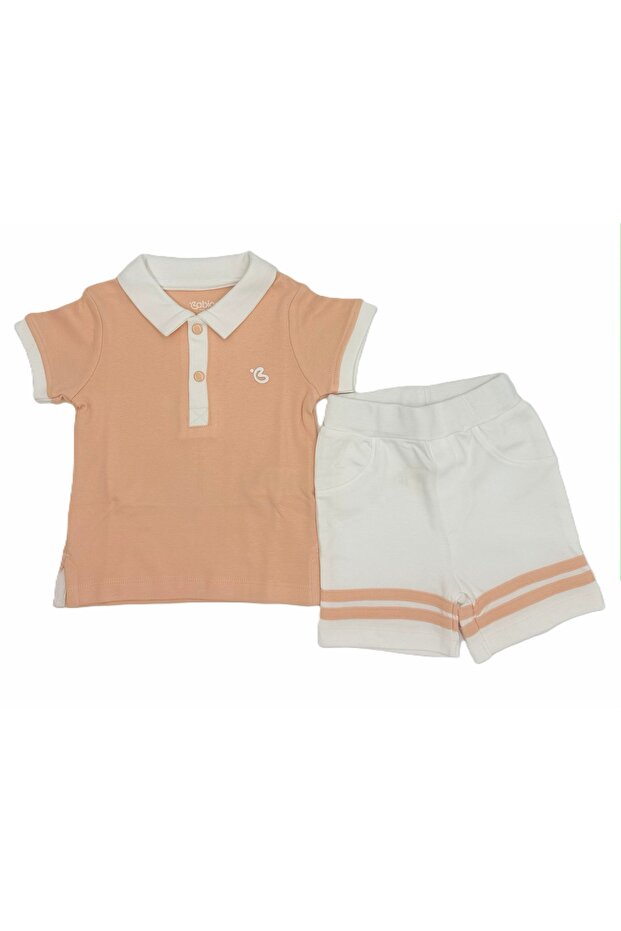 Baby Clothing Cotton 2-Piece Set, Short Sleeve Polo T-Shirt and Shorts, Casual Outfit