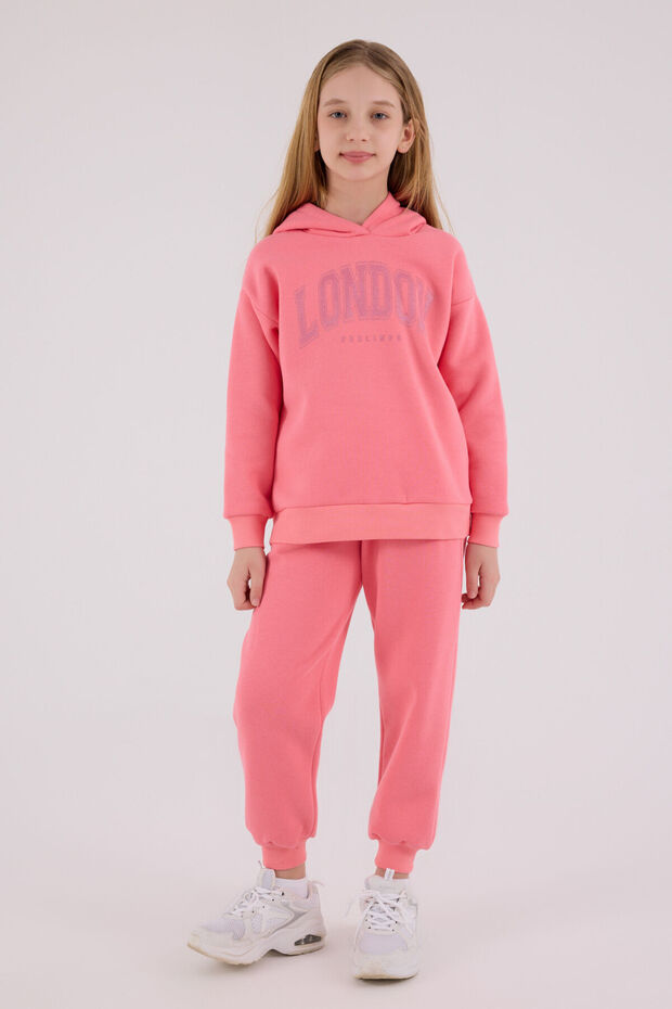 Kız Çocuk Pembe Eşofman Takımı - 3