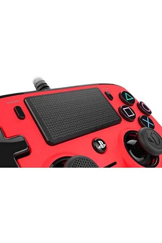 وحدة تحكم سلكية مدمجة لجهاز بلاي ستيشن 4 باللون الأحمر - 5