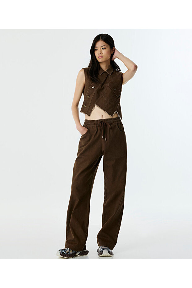 ELASTİK BEL NON DENİM PANTOLON - 1