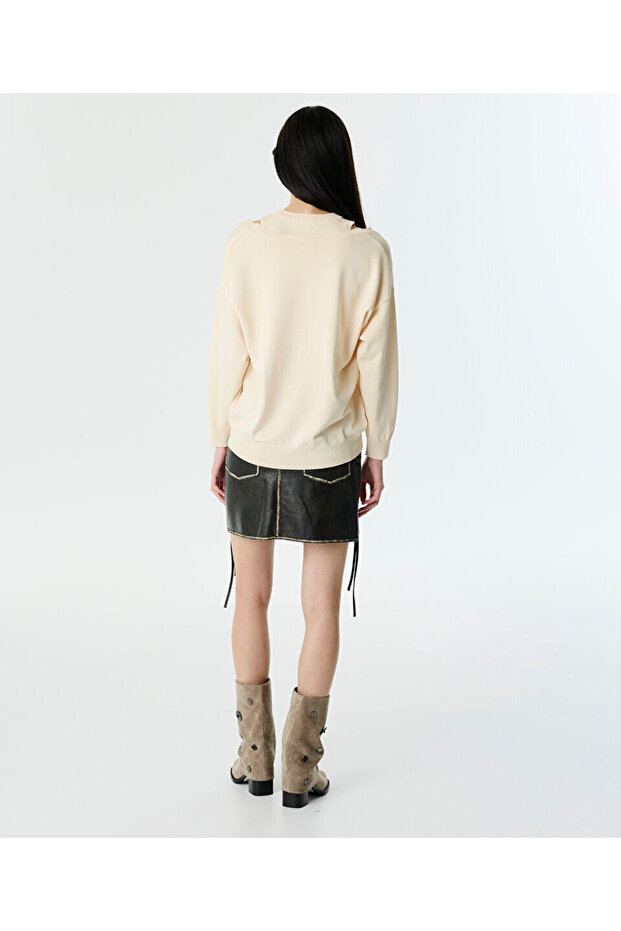 ÇİFT PARÇA GÖRÜNÜMLÜ NAKIŞLI TRİKO - 7