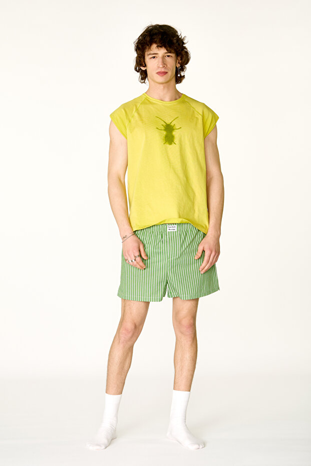 Cats Green Striped Boxer Shorts