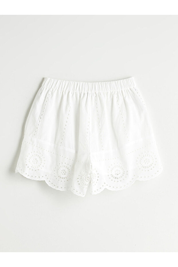 Beli Lastikli Ajurlu Kadın Şort - 6