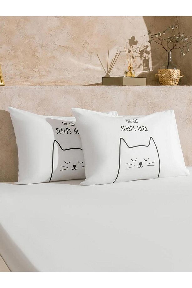 LCW HOME Kedi Baskılı Yastık Kılıfı 2'li 50x70 cm (W5) - 1