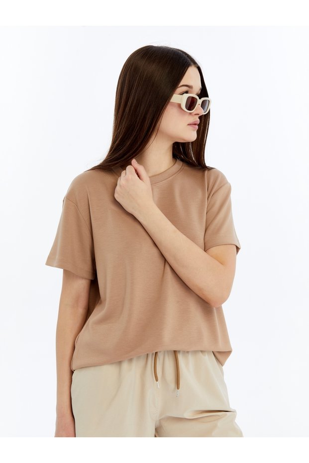 Women's Modal Fabric Regular Premium (Bol Kalip)Basic T-Shirt Vibrant Non-Fading Color Silky Touch T-Shirt