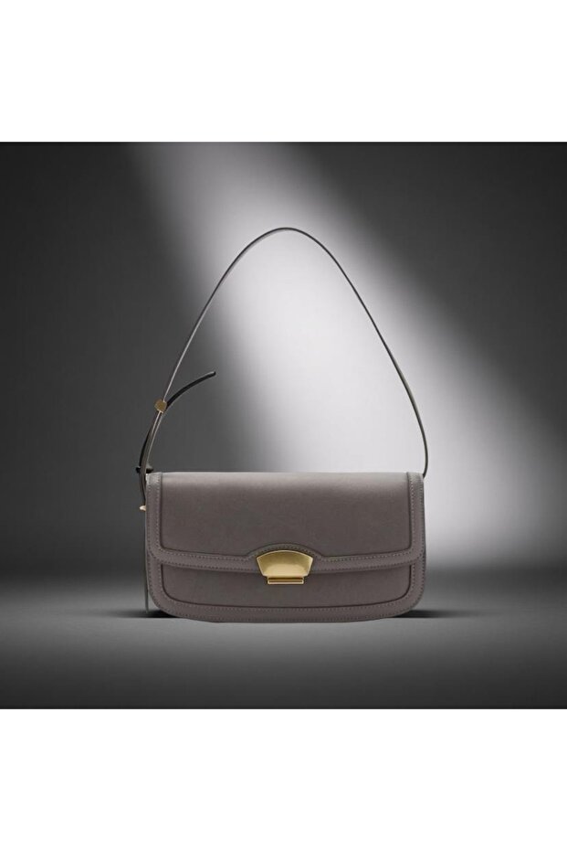 Women's Shoulder Bag with Metal Closure