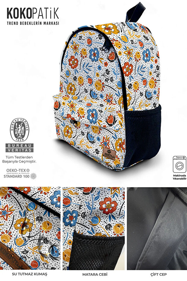 حقيبة ظهر منقوشة بالزهور الشتوية - 3