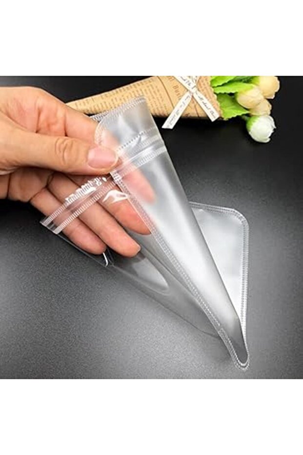 50-Pack Frosted Zip Lock Bags – Clear Front, 8.5x13cm Plastic Storage Pouches for Small Items