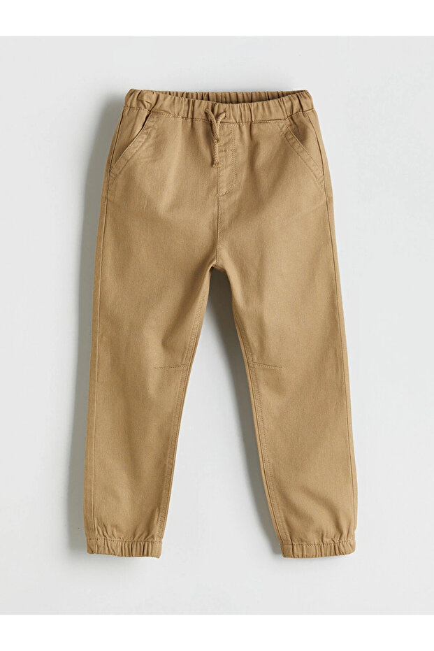 LCW Kids Bej Beli Lastikli Erkek Çocuk Jogger Pantolon - 1