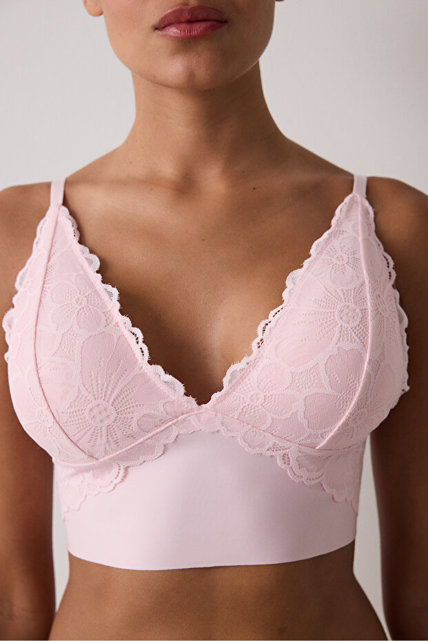 Broderie Pembe Bralet - 3