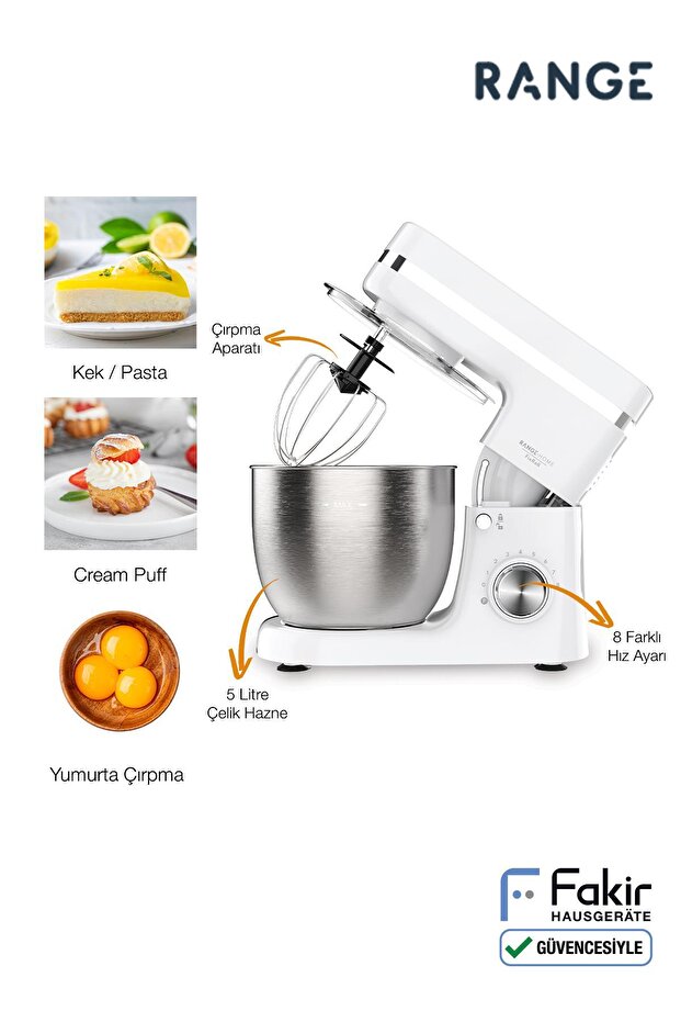 Range FixRoll Mutfak Şefi - Hamur Yoğurma - Stand Mikser- Beyaz - 4