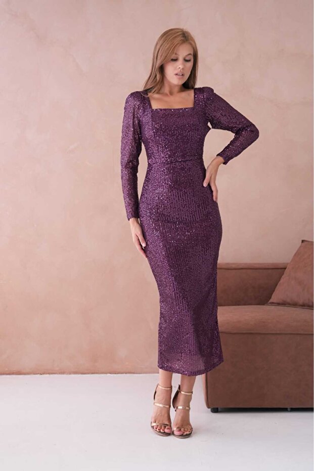 Abiye Pullu Elbise - 4