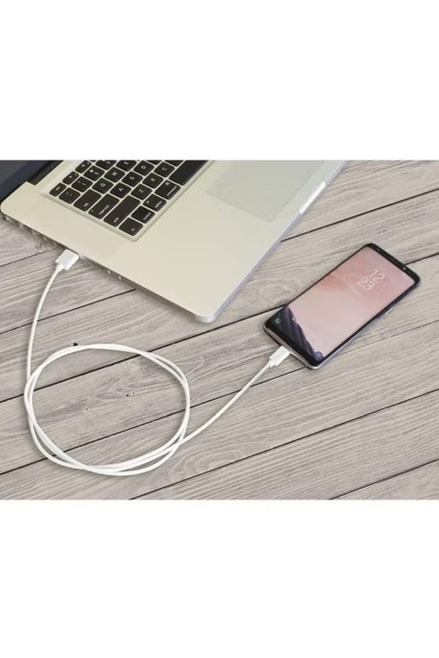 كابل شحن ومزامنة MicroUSB مقاوم للتشابك - أبيض/فضي - 2