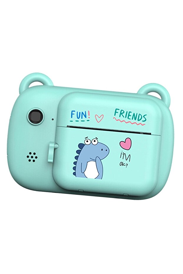 Kids Instant Camera - Front/Selfie, Print Function, USB-C, Bluetooth, iOS/Android, Dino Love - 4