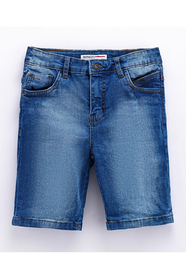 Basic Denim Shorts - Mid Blue - 1