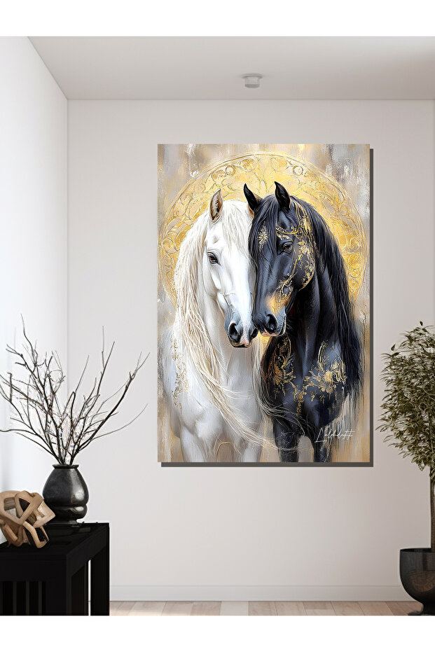 İKİLİ AT KANVAS TABLO - 3