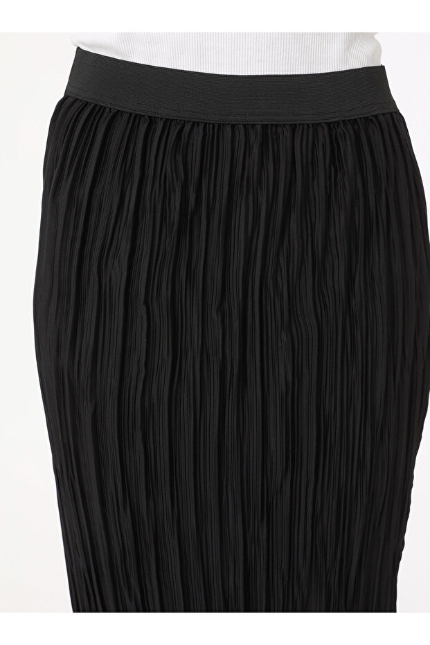 Piliseli Etek - Siyah - - 5