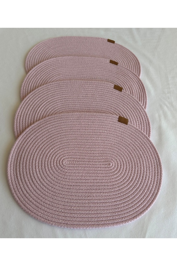 Jute Placemat, Table Decor Supla Oval Light Pink 30X40 Set of 4