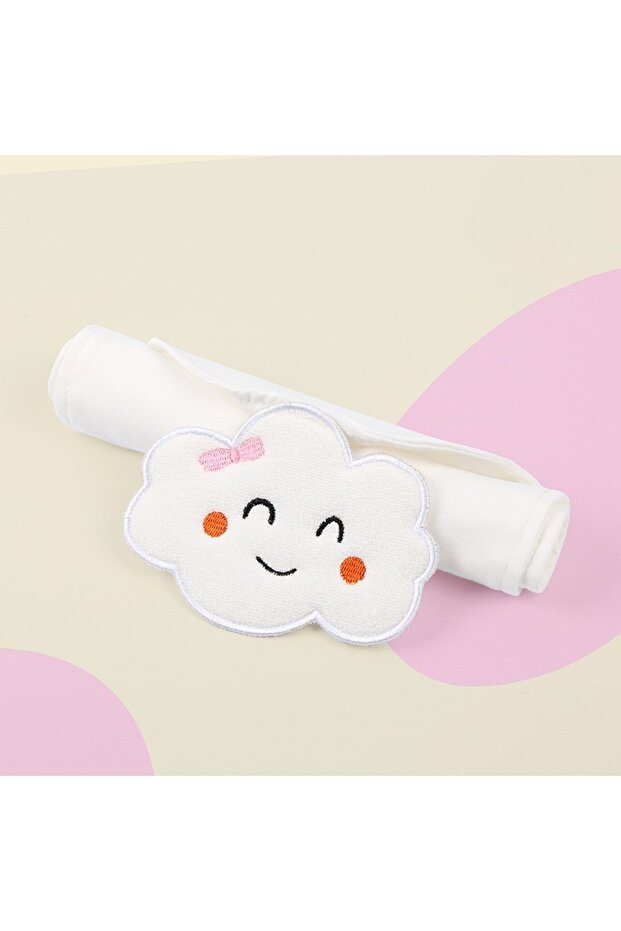 Absorbent Cotton Towel for Babies, Cloud Pattern, White - 2