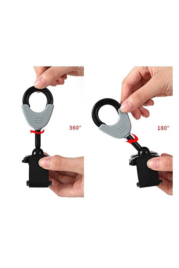 Set 2 Hooks for Stroller, Flippy, Plastic and Velcro, Max Load 2 kg, Black - 3