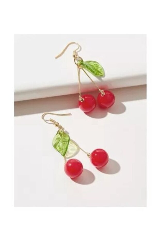 - Cherry and Leaf Earrings - 4