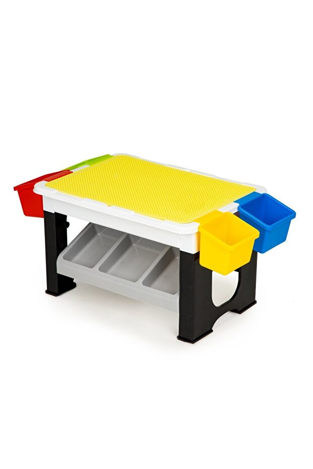 Multifunctional Table with 300 Pieces, "LikeSmart Block Table", Removable Top, 4 Containers, Spaces - 8