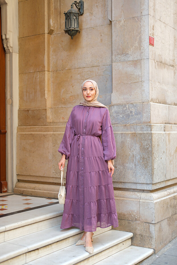 Rochie de damă din tul căptușit Prune - 1