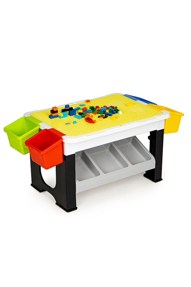 Multifunctional Table with 300 Pieces, "LikeSmart Block Table", Removable Top, 4 Containers, Spaces - 2