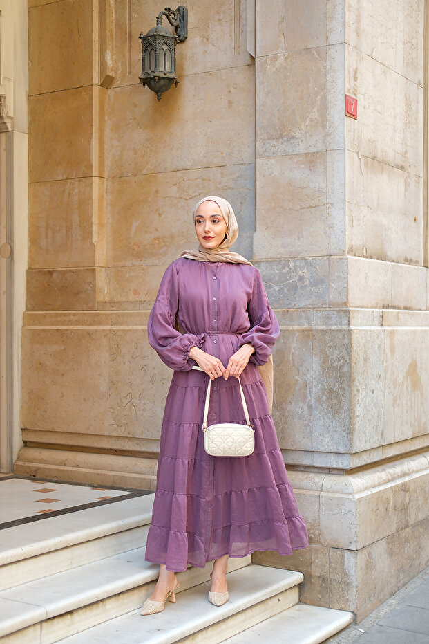 Rochie de damă din tul căptușit Prune - 2