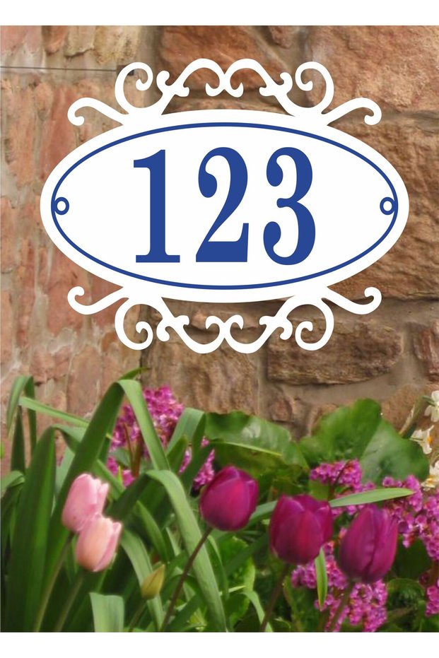 Wall - Door - Garden - Villa Door Number 26X18 cm Outdoor White