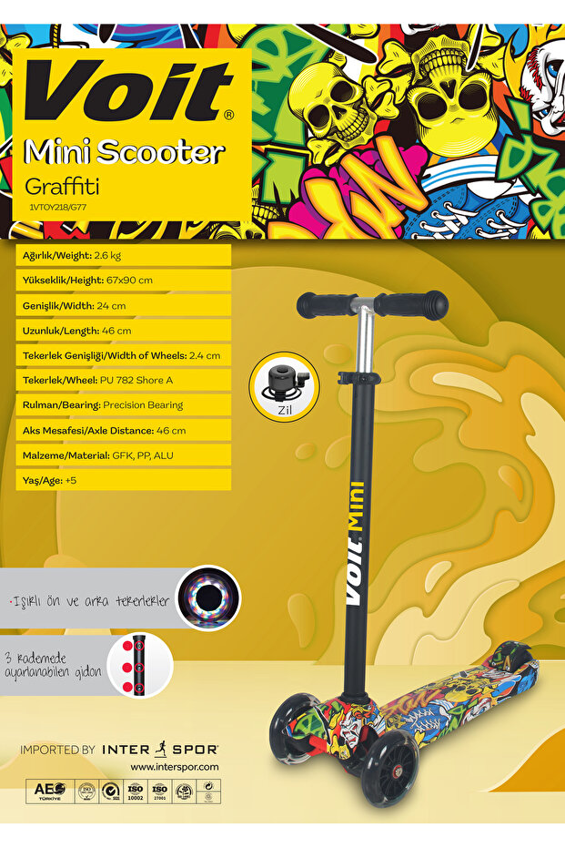 218 IŞIKLI 3 TEKER SCOOTER GRAFFITI 77 - 1