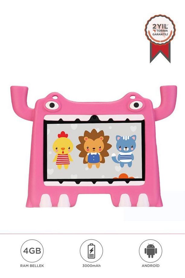 T16 Pembe 4GB +128 GB Tablet Android 13 Çocuk Tableti Kılıf Hediye - 1