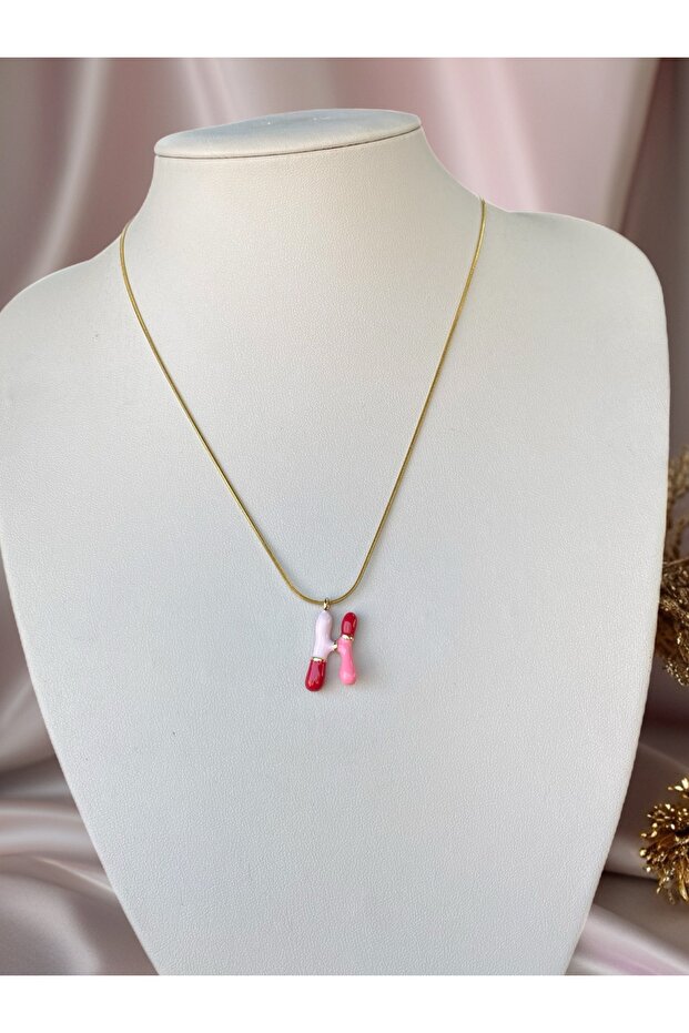 H Harfi Çelik Kolye - 1