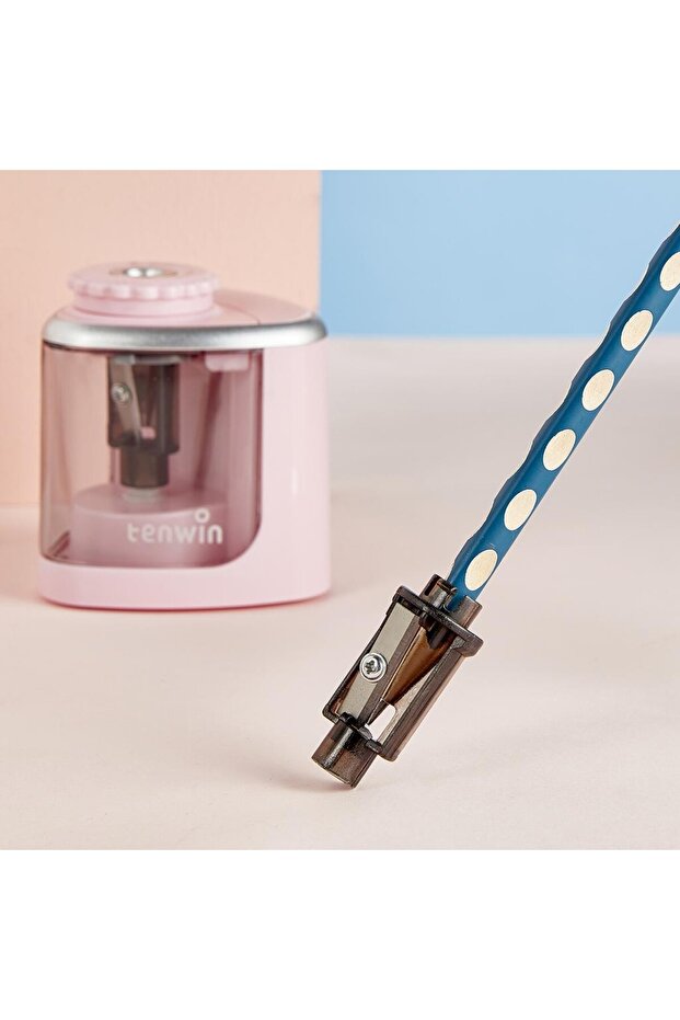 Semi-Automatic Electric Sharpener, Flippy, Plastic, Pink - 4