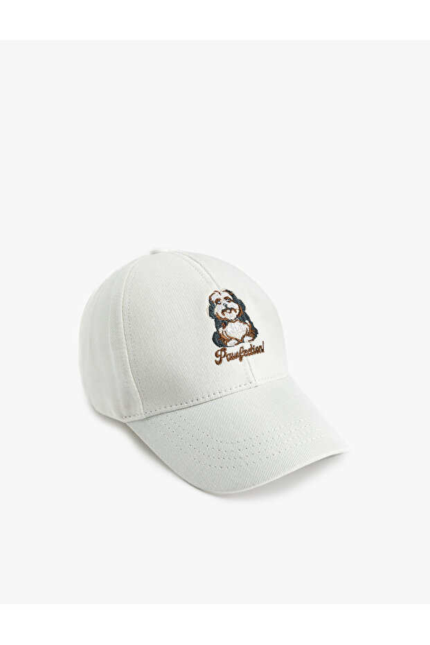 Dog Embroidered Cotton Cap Hat