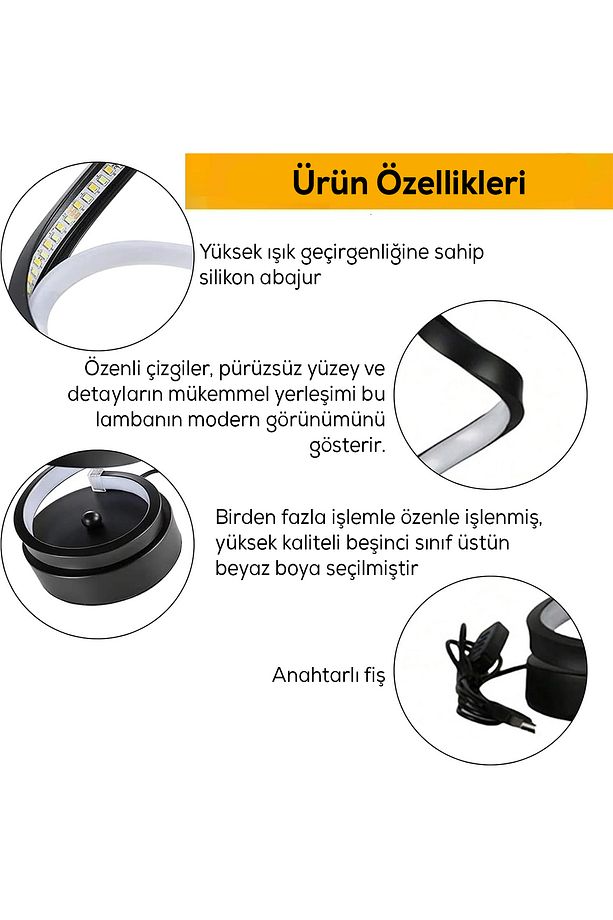 Spiral LED Masa Lambası - 3 Renk Işık Seçeneği - 2