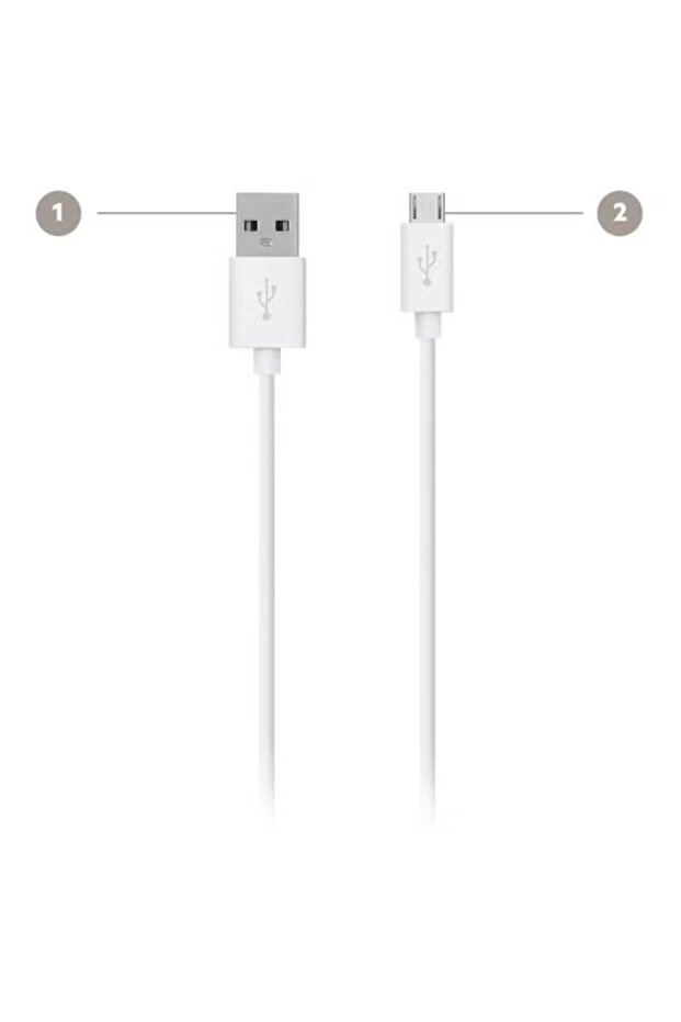 Tangle-Free MicroUSB Charge & Sync Cable – Durable White/Silver Design - 2