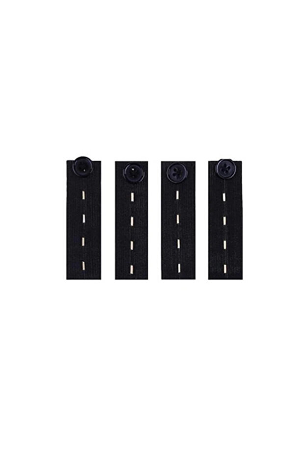 4Pcs Black 4pcs Waistband Extender Buckle Elastic Adjustable Pant Extension Maternity Pants Stretch