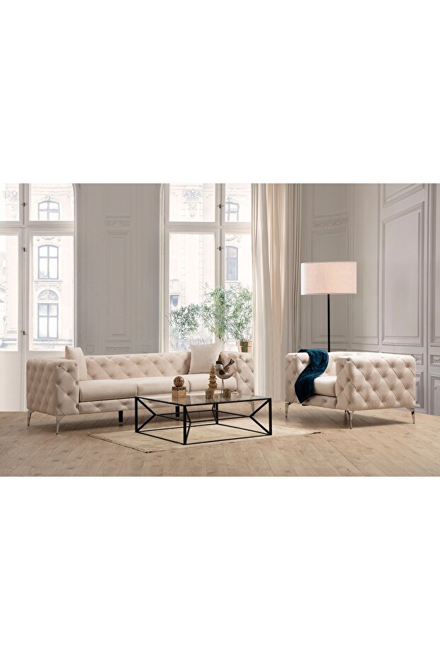 COMO ÜÇLÜ KOLTUK, KREM - 5