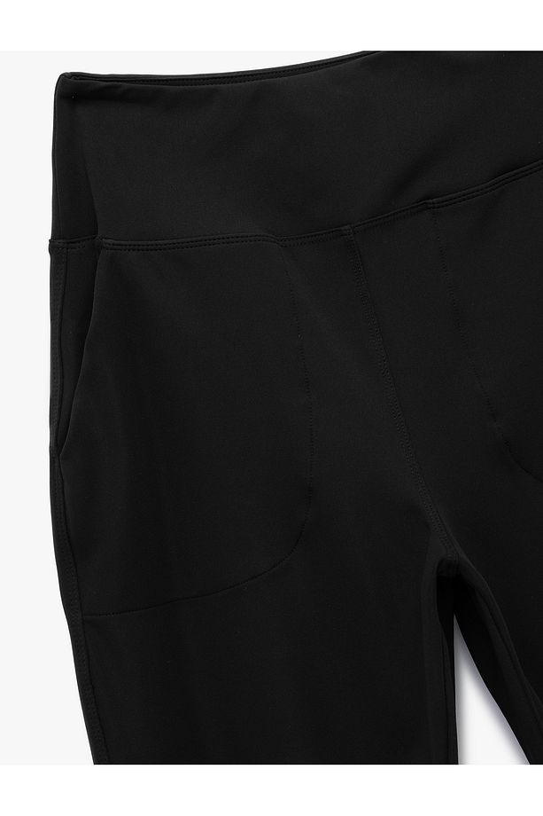 Yüksek Bel Cep Detaylı Basic Spor Jogger Eşofman Altı - 3