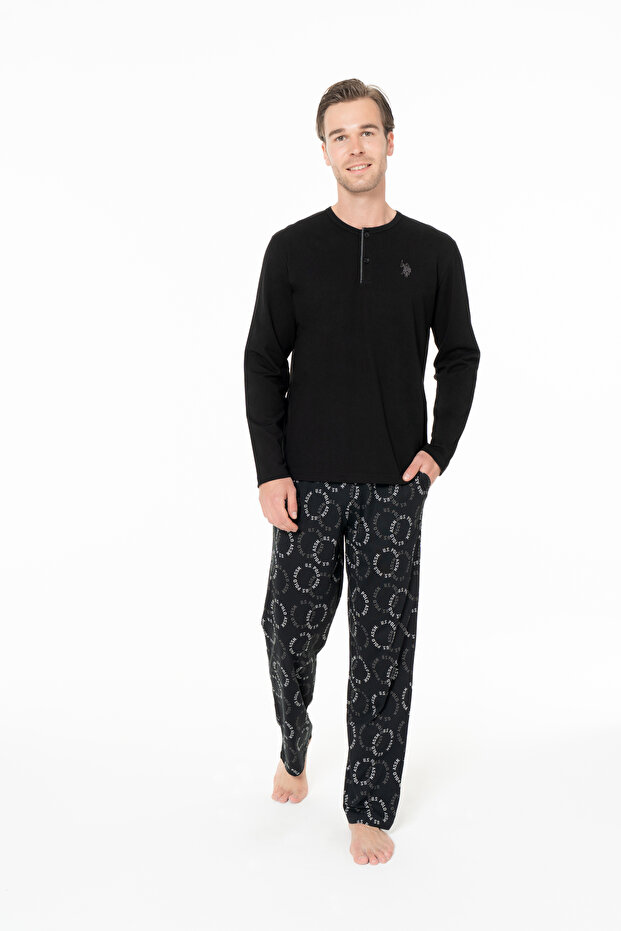 U.S. Polo Assn. Men's Black Pajama Set
