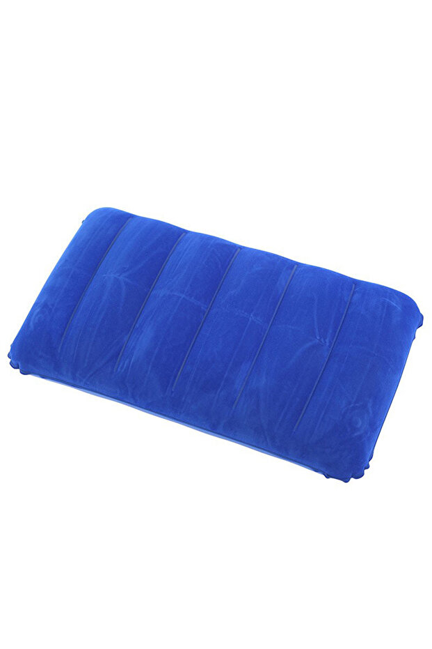 medium blue Flocking Inflatable Portable Neck Pillow That Can Be Stored And Self Filled Suitable For - 1