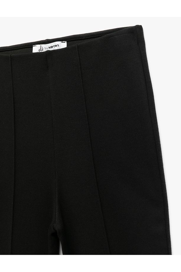 Yüksek Bel Basic İspanyol Paça Pantolon - 3